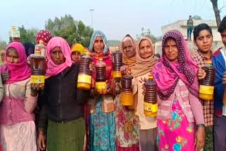 villagers are being distributed poor quality mustard oil in gohana