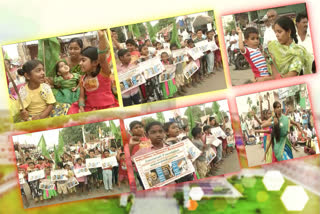 children have been fighting for Amravati in tulluru