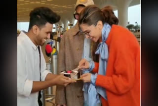 deepika padukone birthday celebration at airport