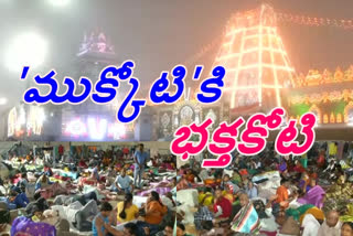 pilgrims in tirumala on the occasion of vikunta ekadasi