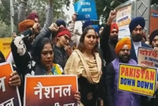 Akali Dal holds protest in Delhi against attack on Nankana Sahib Gurdwara