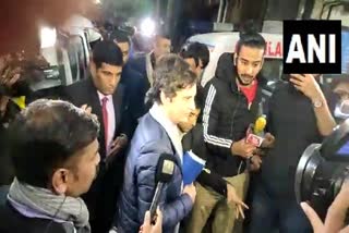 Congress leader Priyanka Gandhi Vadra arrives at AIIMS Trauma Centre