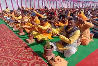 The Sadhakas worshiped the rock of Shri Ram Gurukulam