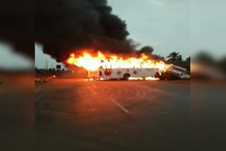 BUS FIRE IN SRIKAKULAM DISTRICT