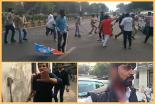 NSUI and ABVP  clash over JNU issue