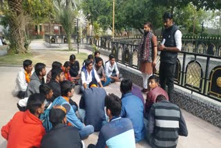 ABVP protests in barmer, बाड़मेर में एबीवीपी का प्रदर्शन