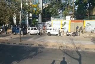 Police security around Freedom Park in bangalore