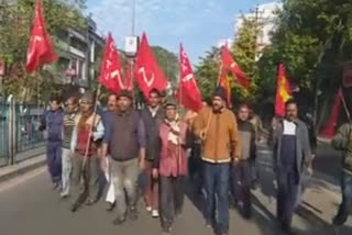 Ashok Bhattacharya in support of the strike