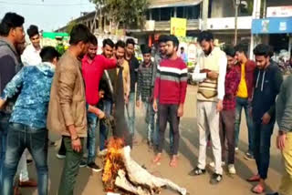 ABVP burnt effigy