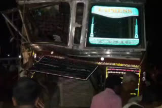 The lorry tractor collided in Kamareddy district