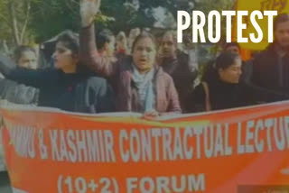 Jammu contractual lecturers protest for regularisation of jobs