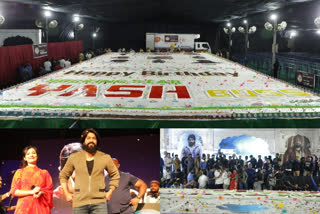 KGF Hero Yash Birthday cake got a place in world record lIst  യഷ് പിറന്നാള്‍ കേക്ക്  നടന്‍ യഷ്  റോക്ക് സ്റ്റാര്‍ യഷ്  യഷ് കൂറ്റന്‍ കേക്ക്  KGF Hero Yash Birthday cake  KGF Hero Yash