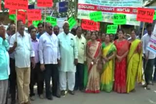 Protest by the labor Union in Haveri