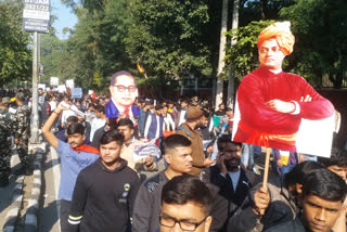 abvp workers protest against jnu violence