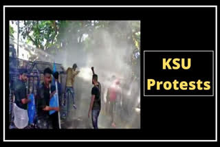 Water cannon used against KSU protesters in Kerala