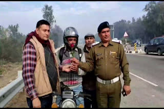 Kurukshetra police made drivers aware about traffic rules