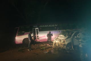 Road accident, bus and jaylo collision