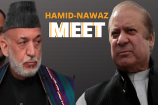 Former Afghanistan president Hamid Karzai and Pakistan Muslim League-Nawaz supremo Nawaz Sharif