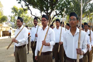 Path movement of RSS in ajmer, rss news in ajmer, राष्ट्रीय स्वयंसेवक संघ का पथ संचलन