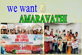 NRIs protest for amaravathi