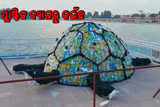 hariyana-students-converted-plastic-bag-in-to-a-big-turtle