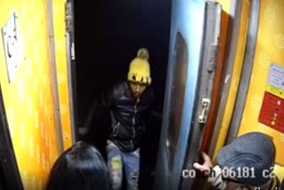 bag of woman snatched in moving train.