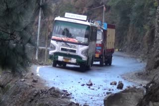 Chamba Teesa road closed overnight due to rain