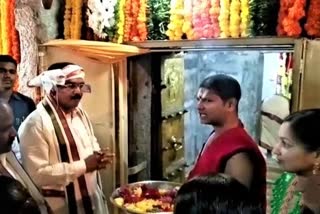 minister niranjan reddy visit sri lakshmi narasimha swamy temple