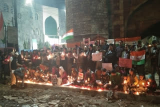 Women sitting at Turkman Gate protesting against CAA and NRC