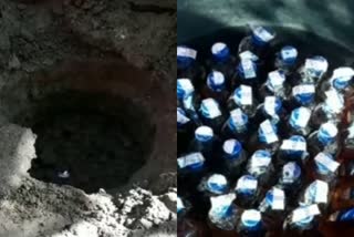 Alcohol was kept hidden inside the ground