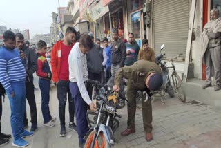 23,500 challan of bike driver in Gohana