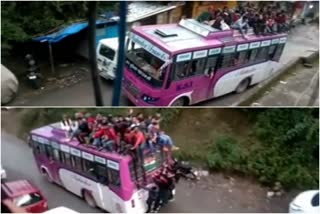 Overloading of bus in Paonta Sahib