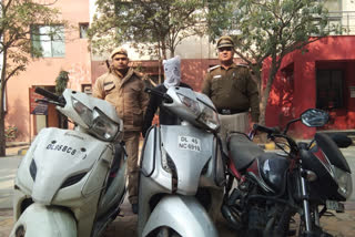 Young man caught with two scooty and motorcycle stolen