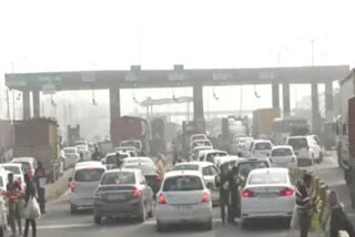 Karnal toll plaza jammed due to Fastag lane being single