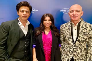 Amazon chief Jeff Bezos with Shah Rukh and Zoya.