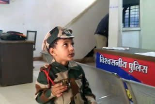 Birthday boy celebrates his day at a police station