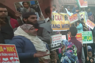 a girl named jannat farooki is protesting against caa at jama masjid