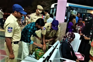 police parade at huzurabad for municipal election sake