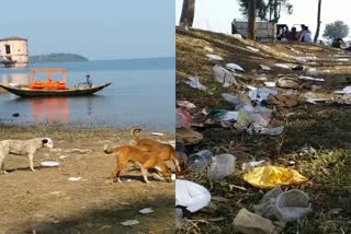 Dirt spreading dirt in Maithon Dam in dhanbad