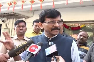 Shiv Sena leader Sanjay Raut speaking to media