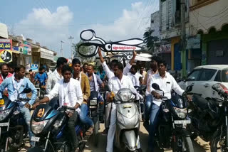 election campaining in gajwel with big scissor sample