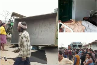 Dumka road accident, workers injured in road accident, Dumka police, दुमका सड़क हादसा, सड़क हादसे में मजदूर घायल, दुमका पुलिस