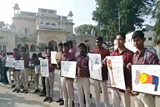traffic rules awareness in Ajmer, DAV के छात्रों ने किया जागरूक