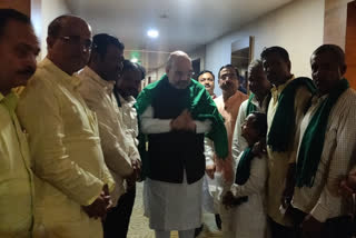 Mahdayi Kalasa Banduri, Mahdayi Kalasa Banduri fighters, Mahdayi Kalasa Banduri fighters met Amit Shah, Hubli amit shah news, ಅಮಿತ್​ ಶಾರನ್ನು ಭೇಟಿ ಮಾಡಿದ ಮಹದಾಯಿ ಹೋರಾಟಗಾರರು, ಮಹದಾಯಿ ಕಳಸಾ ಬಂಡೂರಿ, ಮಹದಾಯಿ ಕಳಸಾ ಬಂಡೂರಿ ಹೋರಾಟಗಾರರು,