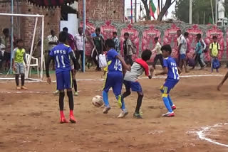 State level football match in namakkal, 13 வயதுகுட்பட்ட ஐவர் கால்பந்துப் போட்டி