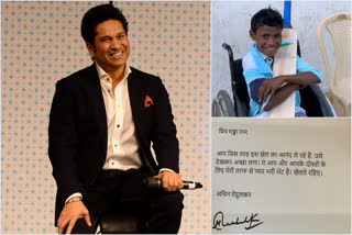 Legendary Cricketer Sachin Tendulkar gifted cricket kit to specially-abled Bastar kid maddaram