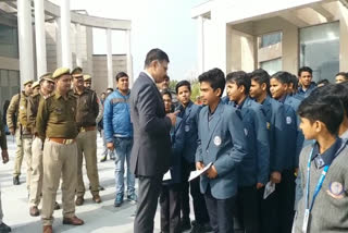 commissioner alok singh taught students about traffic rules in gautambudh nagar