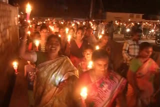 candle rally held by womens in tullur