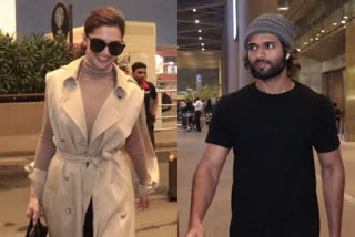 celebs spotted at mumbai airport, deepika spotted at mumbai airport, Vijay Deverakonda spotted mumbai airport, varun shraddha street dancer 3D promotion mumbai airport, दीपिका पादुकोण मुंबई एयरपोर्ट, विजय देवरकोंडा मुंबई एयरपोर्ट, सेलेब्स स्पॉट मुंबई एयरपोर्ट