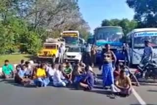 road strike at chengalpattu